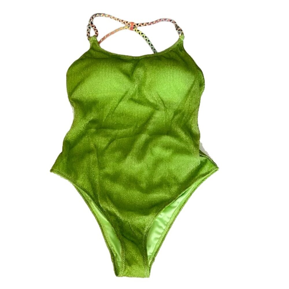 NWT Kurt Geiger London Lime Shimmering One Piece Swimsuit
